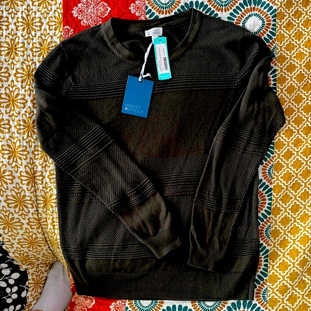 NWT olive green sweater Market and Spruce